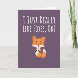 かわいいピンクの狐のカード 女の子のための 子供のための 彼女のための カード
