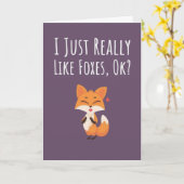 かわいいピンクの狐のカード 女の子のための 子供のための 彼女のための カード (黄色い花)