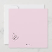 かわいいピンクの猫のクリスマス ライト シーズンカード (裏面)