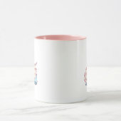 かわいいピンクの猫のコーヒーカップ マグカップ (中央)
