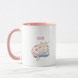 かわいいピンクの猫のコーヒーカップ マグカップ