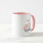 かわいいピンクの猫のコーヒーカップ マグカップ (正面右)