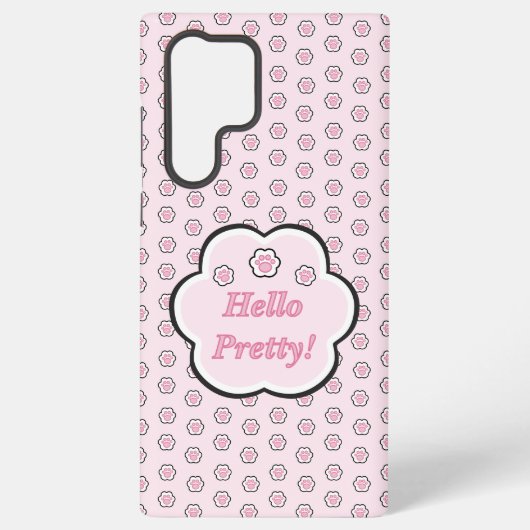 かわいいピンクの猫の手 元気なハロー SAMSUNG GALAXYケース (裏面)