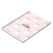 かわいいピンクの猫カスタム名学校 ノートブック (左側)