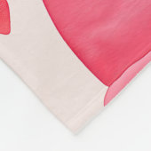 かわいいピンクの猫ハート フリースブランケット (角)