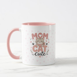 かわいいピンクの猫マママグカップ|母の日ギフト マグカップ