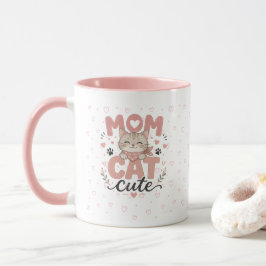 かわいいピンクの猫マママグカップ｜母の日ギフト マグカップ