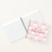 かわいいピンクの猫柄のパーソナライズされた赤ちゃん女の子 ノートブック (内部)