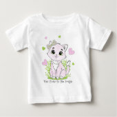 かわいいピンクの猫 ベビーTシャツ (正面)