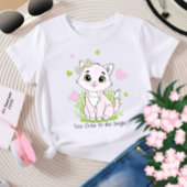 かわいいピンクの猫 ベビーTシャツ