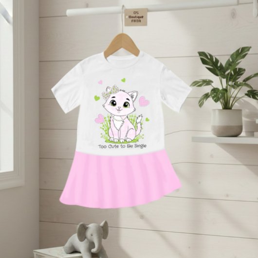 かわいいピンクの猫 ベビーTシャツ