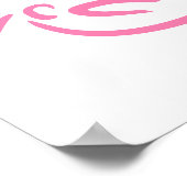 かわいいピンクの猫 ポスター (角)