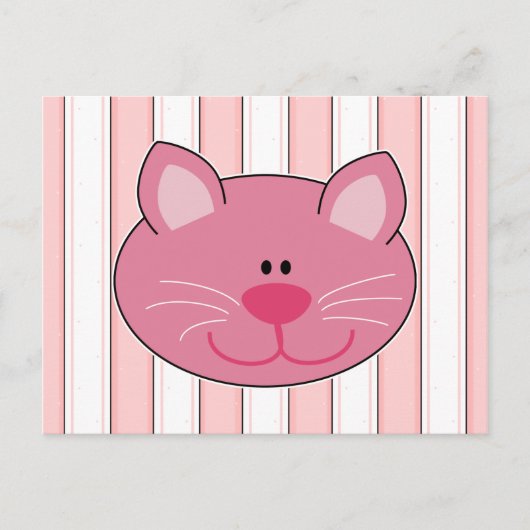 かわいいピンクの猫 ポストカード (正面)