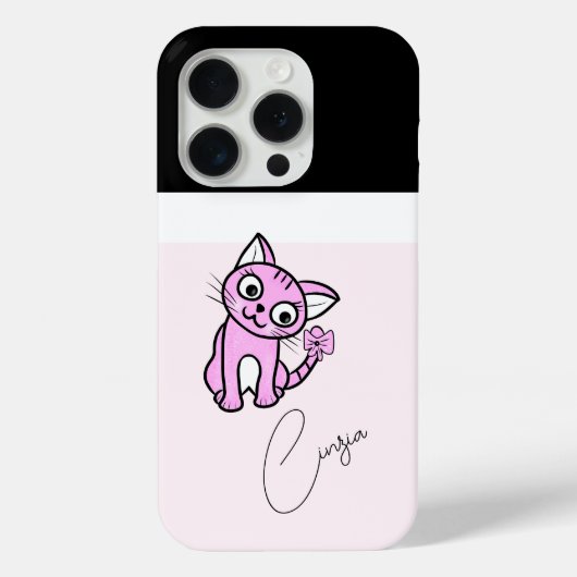 かわいいピンクの猫 Case-Mate iPhoneケース (裏面)