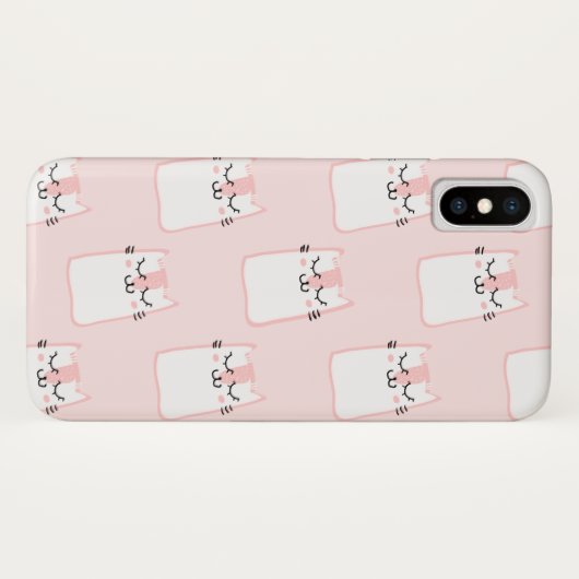 かわいいピンクの猫 Case-Mate iPhoneケース (裏面(横))