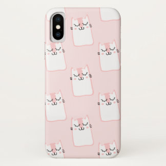 かわいいピンクの猫 iPhone X ケース