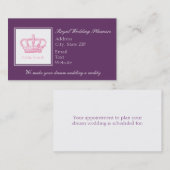 かわいいピンクの王冠 予約カード (正面/裏面)