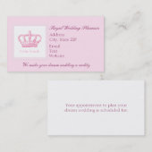 かわいいピンクの王冠 予約カード (正面/裏面)