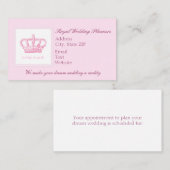 かわいいピンクの王冠 予約カード (正面/裏面)