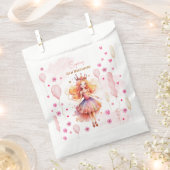 かわいいピンクの王女とバルーンの誕生日 フェイバーバッグ (クリップ留めされた状態)