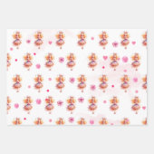 かわいいピンクの王女とバルーンの誕生日 ラッピングペーパーシート (正面2)