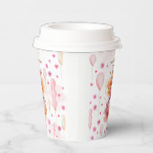 かわいいピンクの王女とバルーンの誕生日 紙コップ (右)