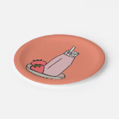 かわいいピンクの甘いストロベリーミルクシェイク ペーパープレート (アングル)