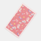 かわいいピンクの甘いユニコーンのレインボーバルーンパターン (コーナー)