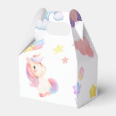かわいいピンクの甘いユニコーンのレインボーバルーンパターン フェイバーボックス (正面サイド)