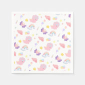 かわいいピンクの甘い恐竜の虹パステルパターン スタンダードカクテルナプキン (正面)