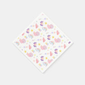 かわいいピンクの甘い恐竜の虹パステルパターン スタンダードカクテルナプキン (角)