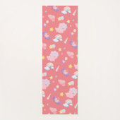 かわいいピンクの甘い恐竜の虹パステルパターン ヨガマット (正面)