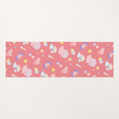 かわいいピンクの甘い恐竜の虹パステルパターン ヨガマット (正面(横))