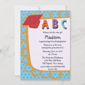 かわいいピンクの男の子の幼稚園の卒業の招待状 招待状 (正面)