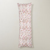 かわいいピンクの白いヴィンテージフローラデザイン ボディピロー (裏面 (縦))