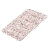 かわいいピンクの白いヴィンテージフローラデザイン マグネット (左側)