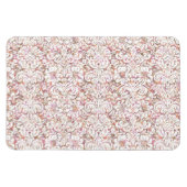 かわいいピンクの白いヴィンテージフローラデザイン マグネット (横)