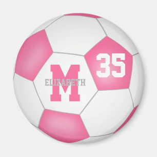 かわいいピンクの白い女の子のカスタムサッカー マグネット