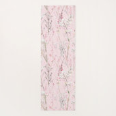 かわいいピンクの白い花 ヨガマット (裏面)