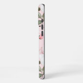 かわいいピンクの白い花 iPhoneケース (左側面)