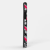 かわいいピンクの白黒の花ストライプの花 Case-Mate iPhoneケース (裏面/右)