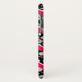 かわいいピンクの白黒の花ストライプの花 Case-Mate iPhoneケース (裏面/左)