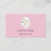 かわいいピンクの目まつ毛のエクステンションと付まつ毛 名刺 (正面)