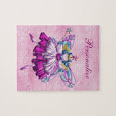 かわいいピンクの砂糖のプラム妖精のパズル ジグソーパズル (横)