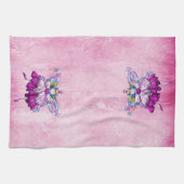 かわいいピンクの砂糖のプラム妖精の台所タオル キッチンタオル (横)