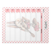 かわいいピンクの砂糖スカルランチの食事の準備 ノートパッド (正面)