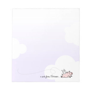 かわいいピンクの空飛ぶ豚 ノートパッド