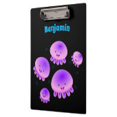 かわいいピンクの紫のクラゲのかわいい漫画のクリップボー クリップボード (左)