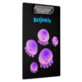 かわいいピンクの紫のクラゲのかわいい漫画のクリップボー クリップボード (右)