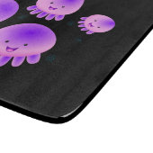かわいいピンクの紫のクラゲのかわいい漫画 カッティングボード (角)